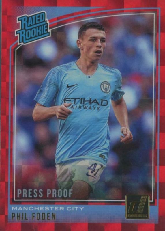 Phil Foden 2018 Donruss #179 Press Proof Red Rookie SGC 10