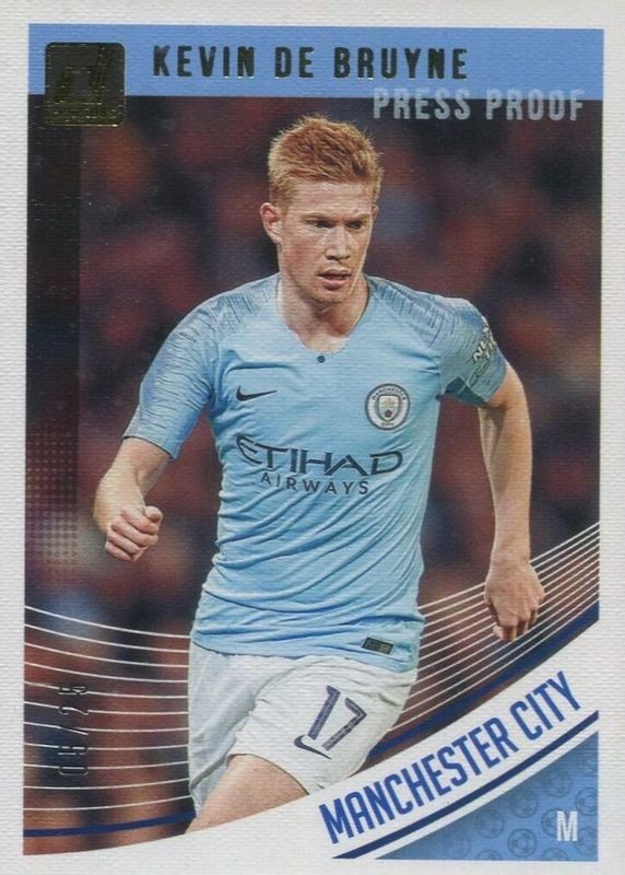 Kevin De Bruyne 2018 Donruss #41 Press Proof Canvas /25 (Club) RAW