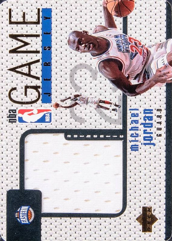 Michael Jordan 1997 Upper Deck #GJ13 Game Jersey PSA 8