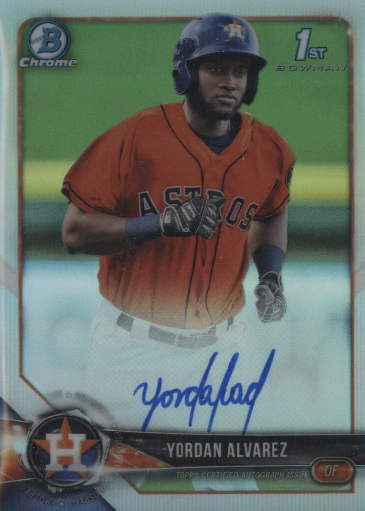 Yordan Alvarez 2018 Bowman Chrome #CPA-YA Prospect Auto