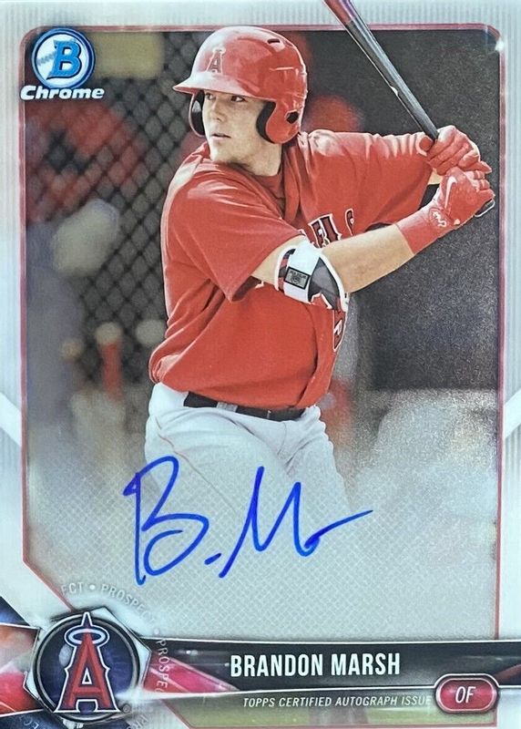 Brandon Marsh 2018 Bowman Chrome #BCPA-BM Prospect Auto SGC 9.5