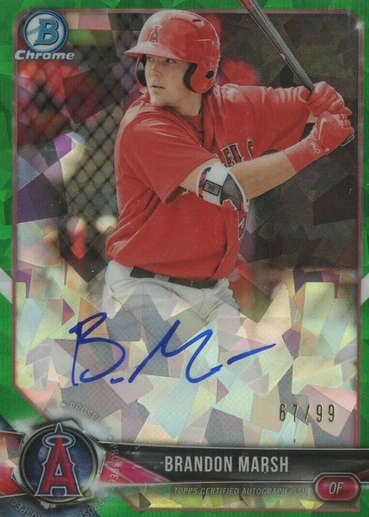 Brandon Marsh 2018 Bowman Chrome #BCPA-BM Prospect Auto - Green 