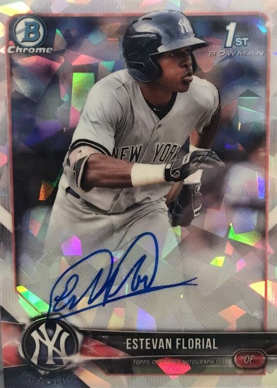 Estevan Florial 2018 Bowman Chrome #CPA-EF Prospect Auto - Atomic Refractor /100 (1st) BGS 9