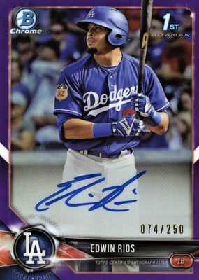 2018 Bowman Chrome #BCPA-ER Prospect Auto - Purple Refractor /250 (1st)