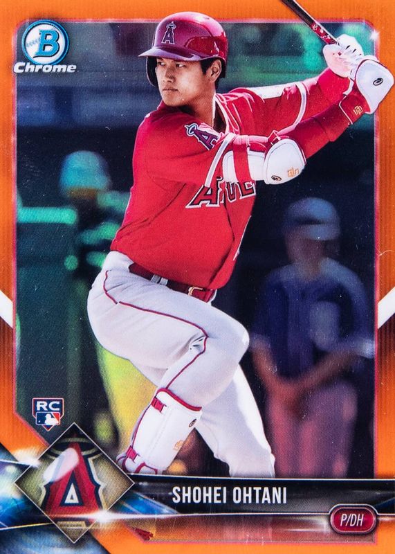 Shohei Ohtani 2018 Bowman Chrome #1 Orange Refractor /25 (Batting) Rookie PSA 8