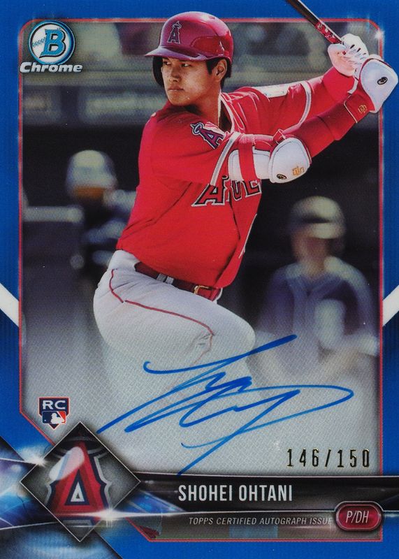 Shohei Ohtani 2018 Bowman Chrome #BCRA-SO Rookie Auto - Blue Refractor /150 (Batting) Rookie PSA 9