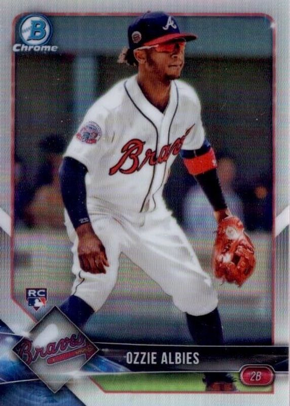 Ozzie Albies 2018 Bowman Chrome #92 Refractor /499 (Sunglasses) Rookie BGS 9.5