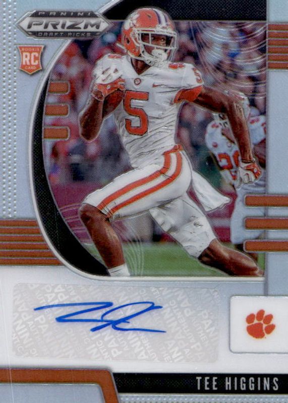 Tee Higgins 2020 Prizm Draft Picks #107 Autographs - Silver Rookie RAW