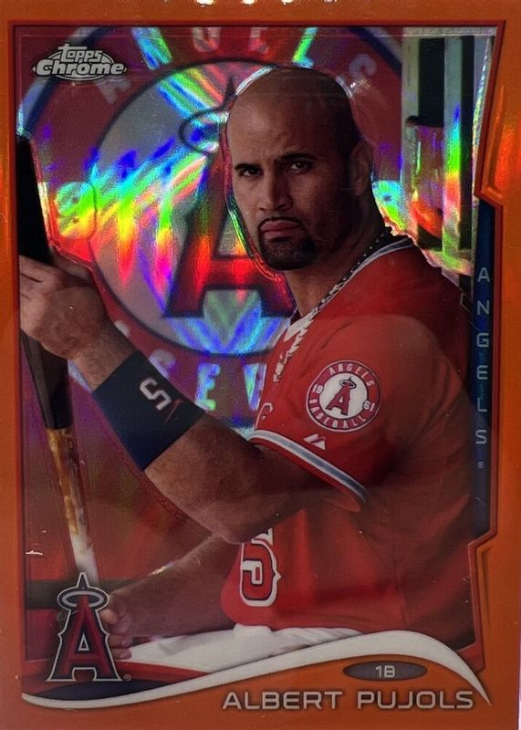 Albert Pujols 2014 Topps Chrome #130 Orange Refractor PSA 10