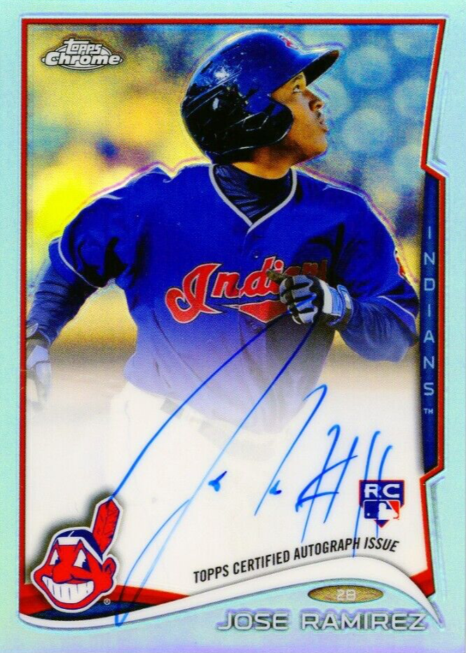 Jose Ramirez 2014 Topps Chrome #45 Rookie Auto - Blue Refractor 