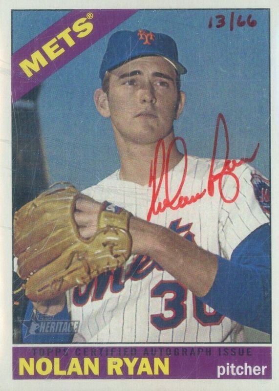 Nolan Ryan 2015 Topps Heritage High Number #ROAH-NR Real One Autographs - Red Ink /66 PSA 10