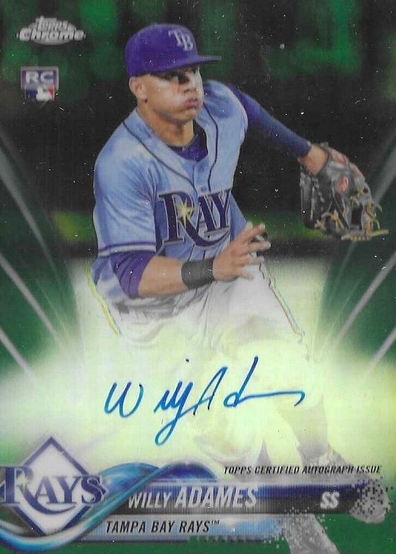 Willy Adames 2018 Topps Chrome #RA-WA Rookie Auto - Green Refractor /99 PSA 10