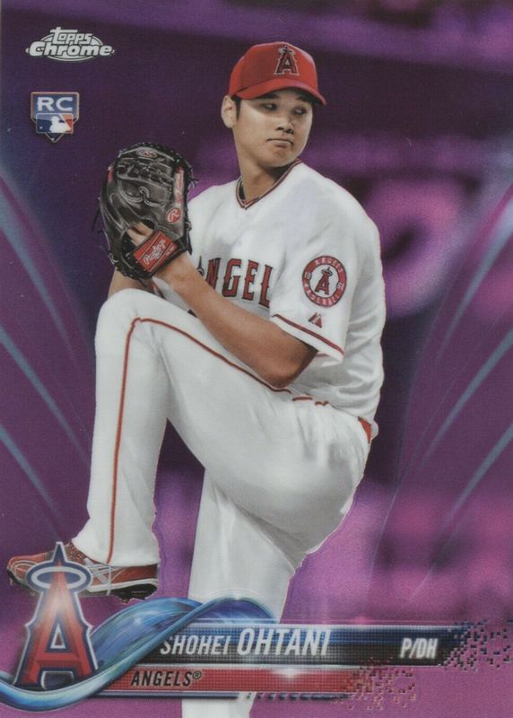 Shohei Ohtani 2018 Topps Chrome #150 Pink Refractor (Pitching 