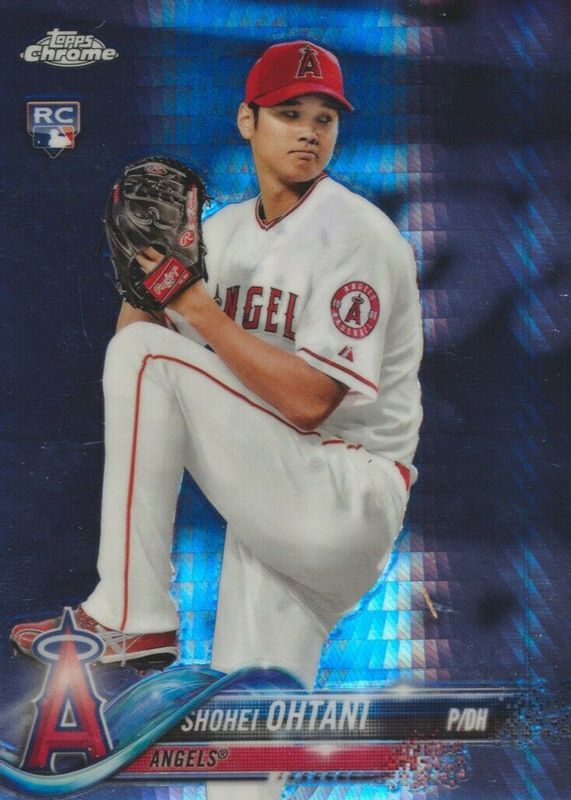 Shohei Ohtani 2018 Topps Chrome #150 Prism Refractor (Pitching 