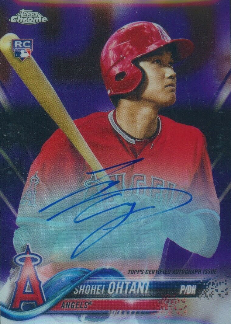 Shohei Ohtani 2018 Topps Chrome #RA-SO Rookie Auto - Purple 