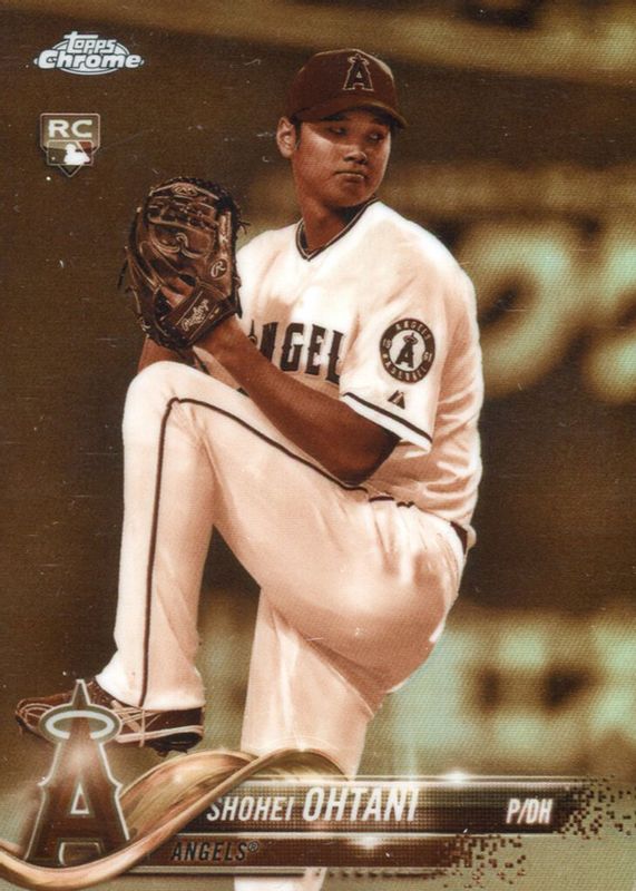 Shohei Ohtani 2018 Topps Chrome #150 Sepia Refractor (Pitching) Rookie RAW