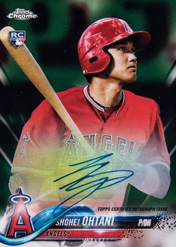 Shohei Ohtani 2018 Topps Chrome #RA-SO Rookie Auto - Green Refractor /99 Rookie SGC 9