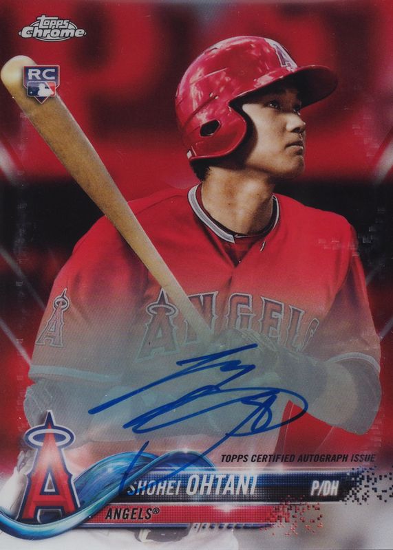 Shohei Ohtani 2018 Topps Chrome #RA-SO Rookie Auto - Red Refractor /5 Rookie SGC 10