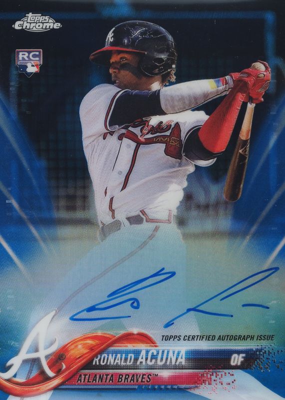 Ronald Acuna Jr. 2018 Topps Chrome #RA-RA Rookie Auto - Blue Refractor /150 Rookie BGS 8.5