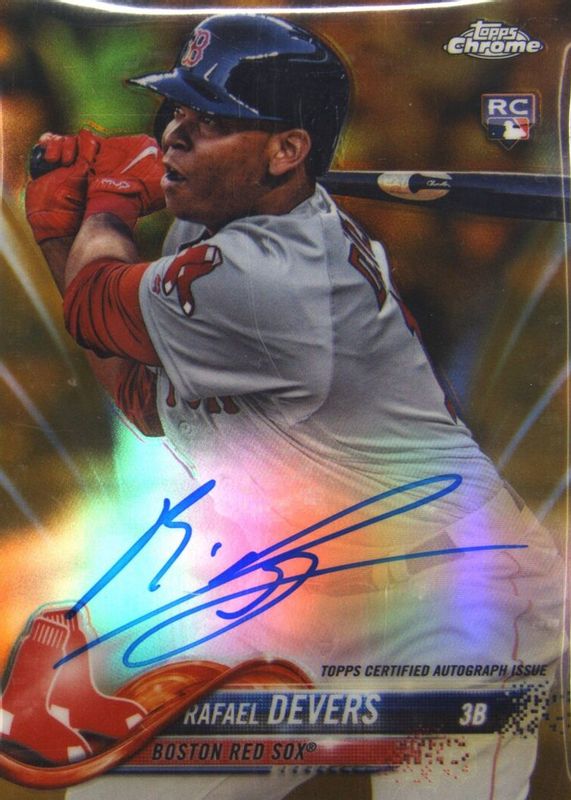 Rafael Devers 2018 Topps Chrome #RA-RD Rookie Auto - Gold Refractor /50 Rookie BGS 10 PRISTINE