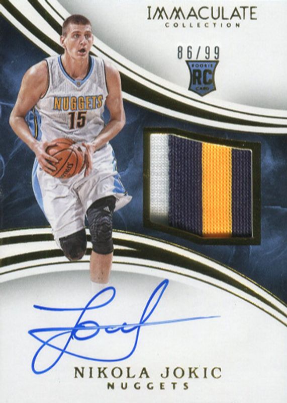 Nikola Jokic 2015 Immaculate #133 Rookie Patch Auto /99 Rookie RAW