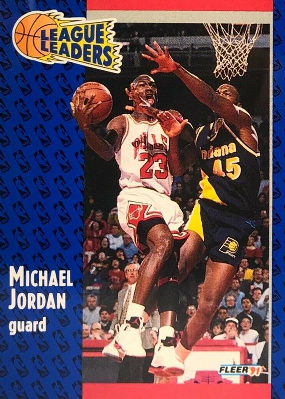 Michael Jordan 1991 Fleer #220 League Leaders RAW