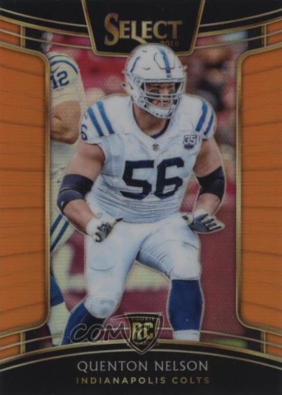 Quenton Nelson 2018 Select #2 Concourse Orange /49 Rookie PSA 10