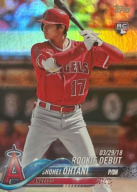 Shohei Ohtani 2018 Topps Update #US285 Rookie Debut - Rainbow Foil Rookie RAW