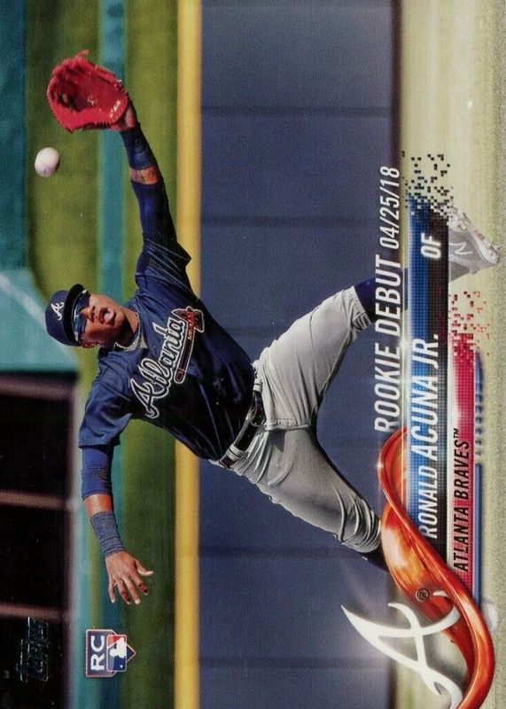 Ronald Acuna Jr. 2018 Topps Update #US252 Rookie Debut Rookie SGC 10