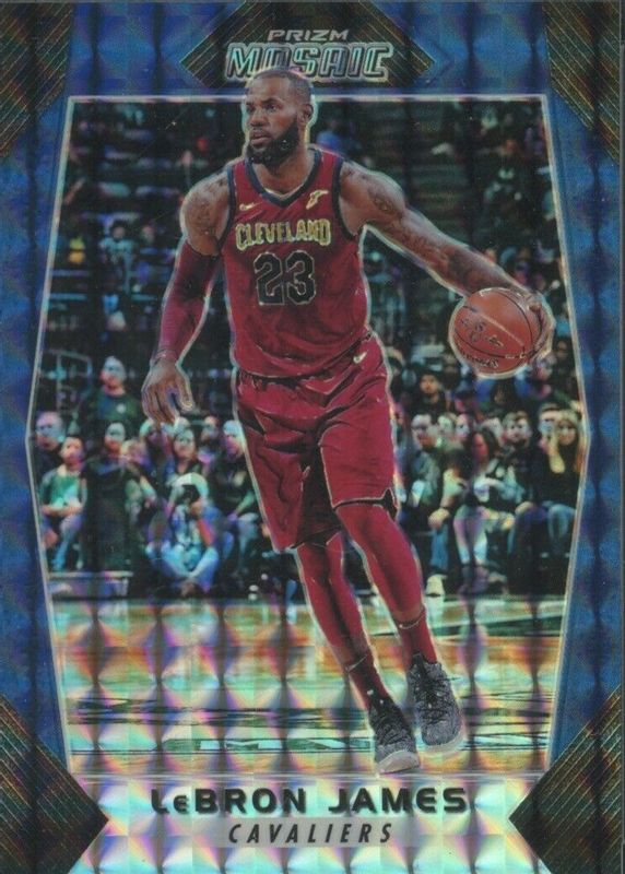 LeBron James 2017 Prizm Mosaic #80 Blue