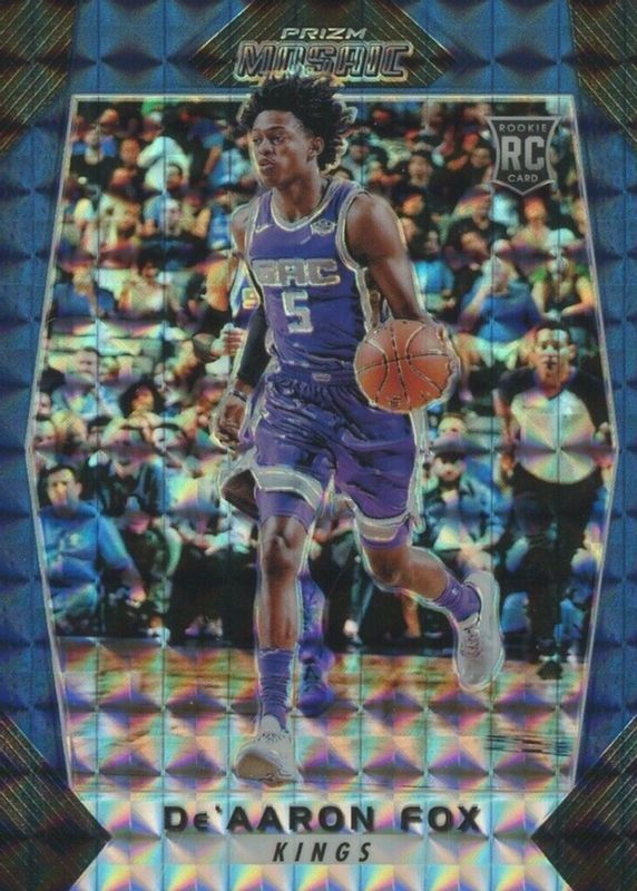 De'Aaron Fox 2017 Prizm Mosaic #40 Blue Rookie PSA 10