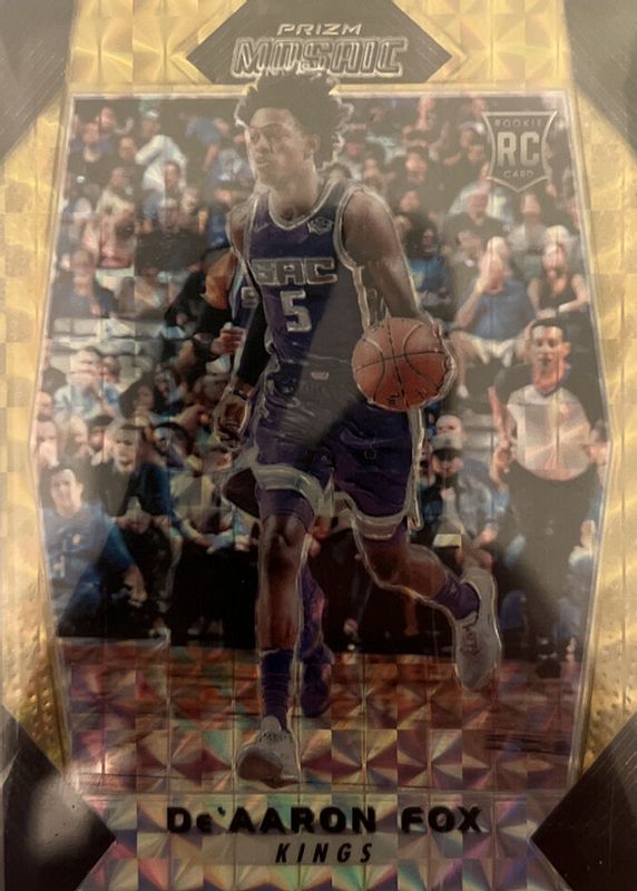 De'Aaron Fox 2017 Prizm Mosaic #40 Gold /10 Rookie PSA 10