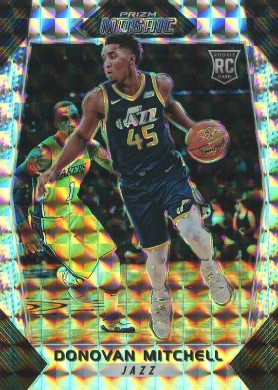 Donovan Mitchell 2017 Prizm Mosaic #5 Base Rookie PSA 9