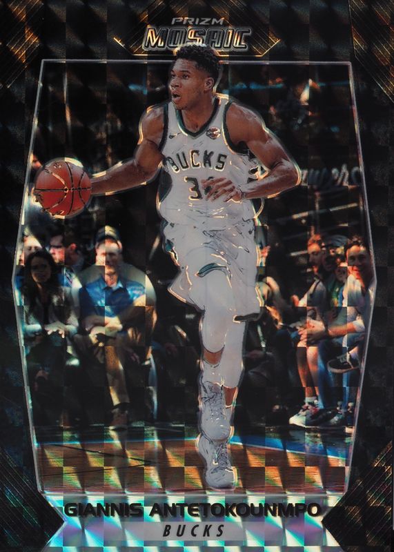 Giannis Antetokounmpo 2017 Prizm Mosaic #30 Black /1 PSA 10