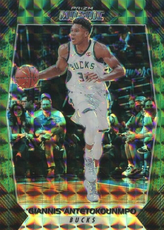 Giannis Antetokounmpo 2017 Prizm Mosaic #30 Green BGS 9.5