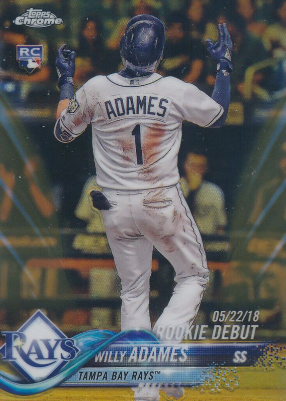 Willy Adames 2018 Topps Chrome Update #HMT100 Rookie Debut - Gold Refractor /50 Rookie SGC 9.5