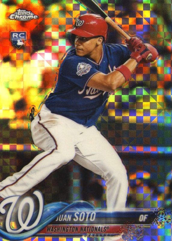 Juan Soto 2018 Topps Chrome Update #HMT55 X-Fractor /99 Rookie RAW