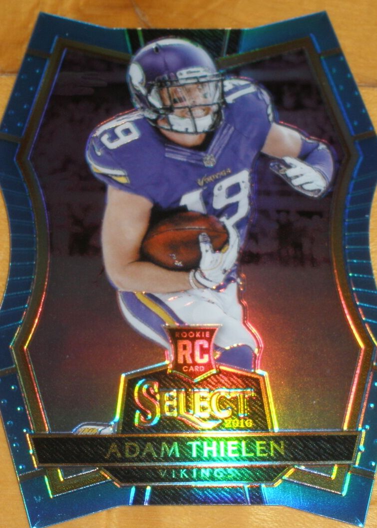 Adam Thielen 2016 Select #104 Premier Level Light Blue Die-Cut