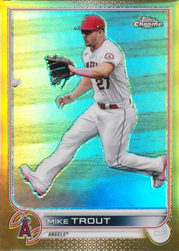 Mike Trout 2022 Topps Chrome #200 Gold Refractor /50 PSA 10