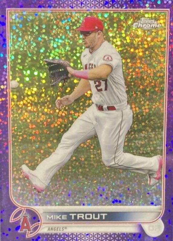 Mike Trout 2022 Topps Chrome #200 Purple Speckle Refractor /299 PSA 10