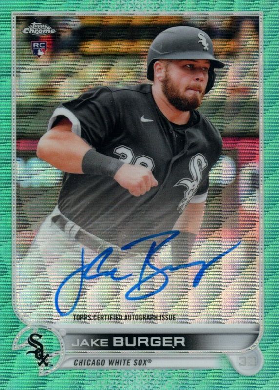 Jake Burger 2022 Topps Chrome #RA-JB Rookie Auto - Aqua Wave Refractor /199 Rookie PSA 10