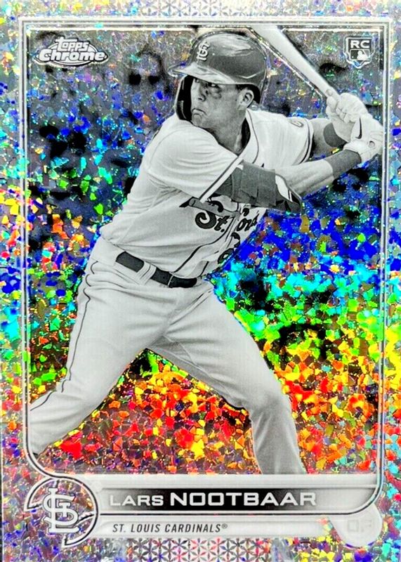 Lars Nootbaar 2022 Topps Chrome #19 Black & White Mini-Diamond Refractor Rookie RAW