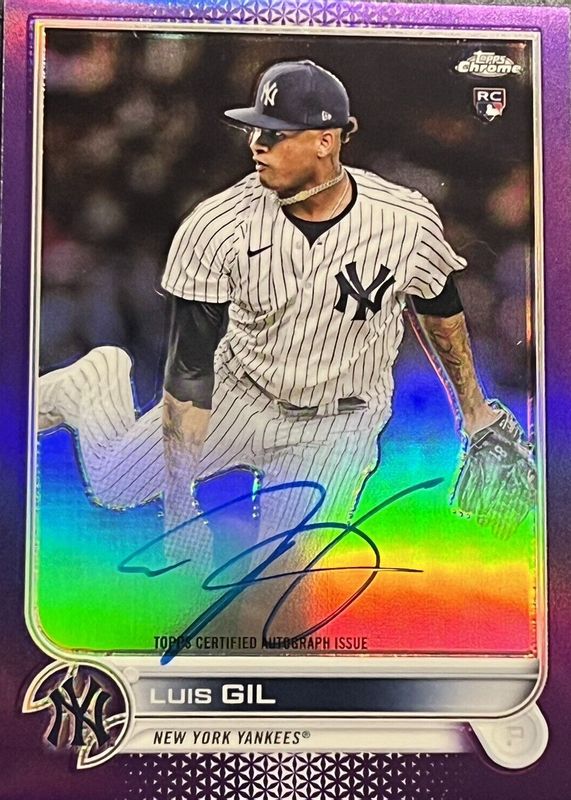 Luis Gil 2022 Topps Chrome #RA-LG Rookie Auto - Purple Refractor /250 Rookie SGC 9.5