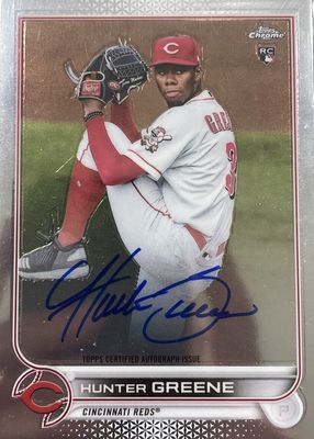 Hunter Greene 2022 Topps Chrome #RA-HG Rookie Auto - Gold 