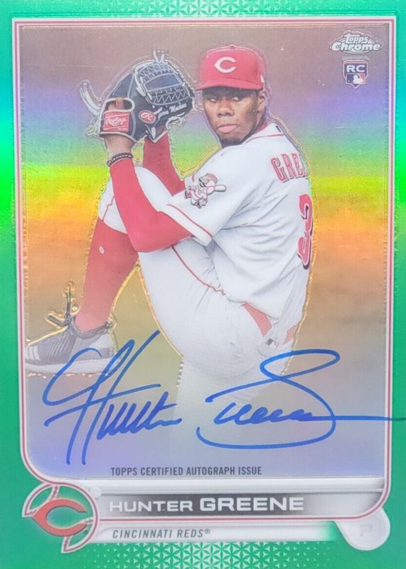 Hunter Greene 2022 Topps Chrome #RA-HG Rookie Auto - Green