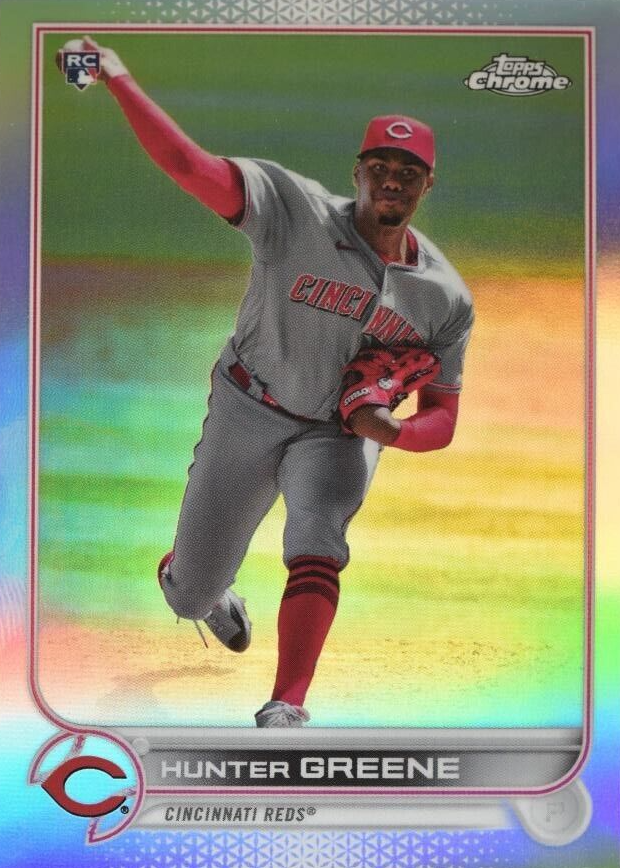 Hunter Greene 2022 Topps Chrome #224 Extended Short Print PSA 