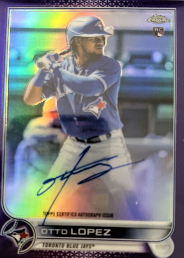 Otto Lopez 2022 Topps Chrome #RA-OL Rookie Auto - Purple Refractor 