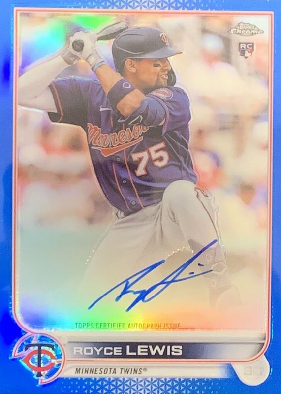 Royce Lewis 2022 Topps Chrome #RA-RL Rookie Auto - Blue Refractor /150 RAW