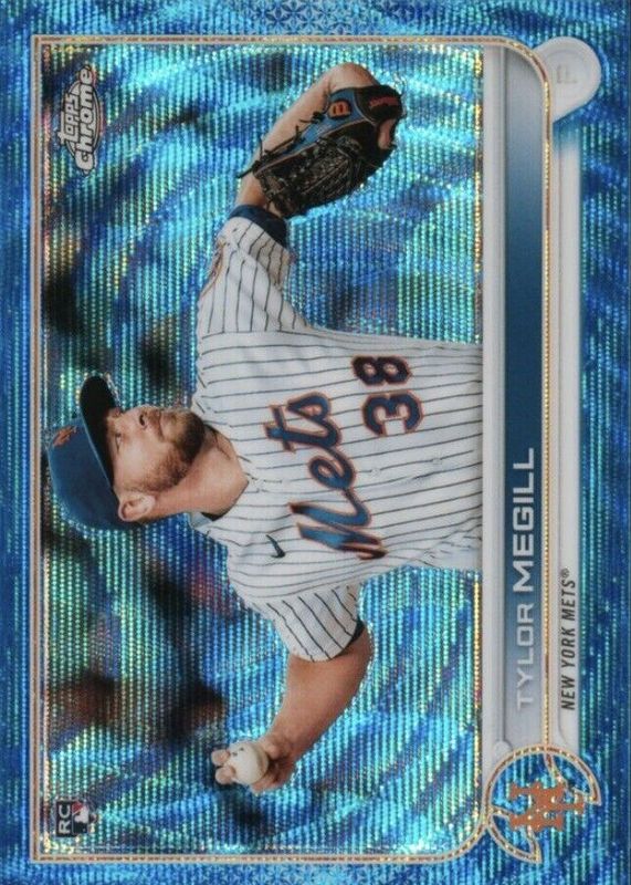 Tylor Megill 2022 Topps Chrome #212 Blue Wave Refractor /75 Rookie PSA 10