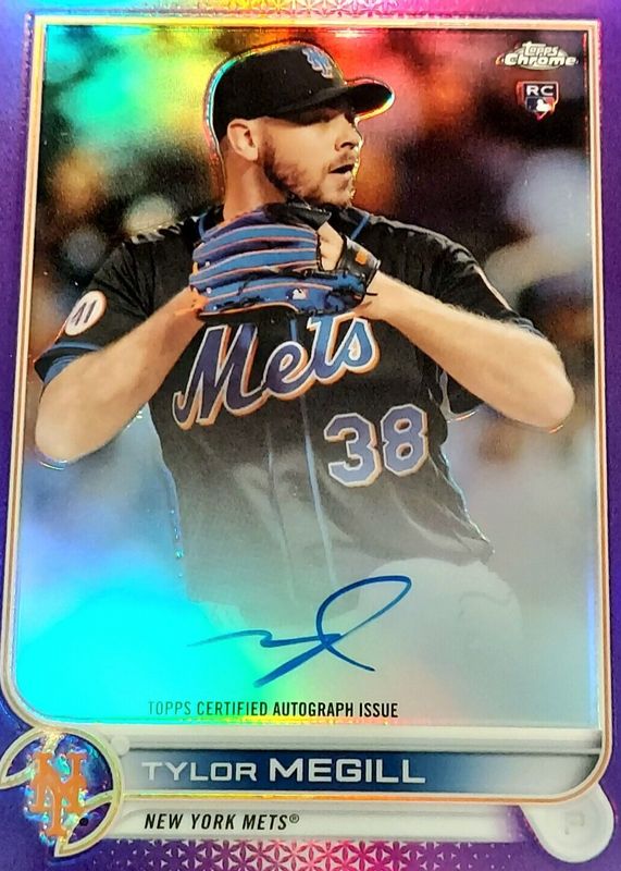 Tylor Megill 2022 Topps Chrome #RA-TM Rookie Auto - Purple Refractor /250 PSA 10